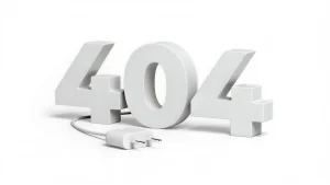404 error page with unplugged cable symbolizing page not found.